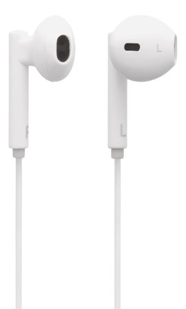 STREETZ in-ear Lightning headset, MFi, volume control, remote, white