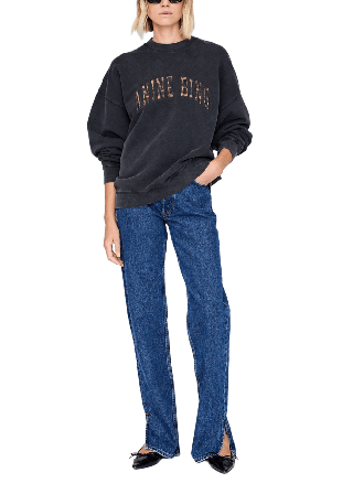 Anine Bing Miles Sweatshirt Leopard Tröjor Dam Svart M