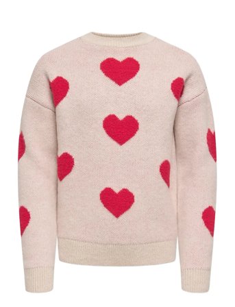 Kids Only Kognaja L/S Flower Pullover Knt - Cream - 146-152