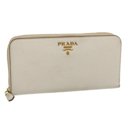 Prada Vintage, Pre-owned Leather wallets Wit, unisex, Maat:ONE Size,leer