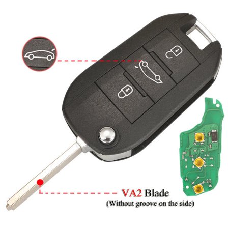 Flip Fjernbetjening Smart Bilnøgle Til Citroen C3 C4 Cactus Hella Expert 434MHZ ID46 PCF7941A Chip