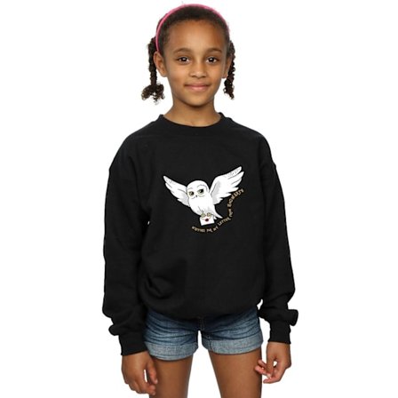 Harry Potter Tjejers Uggla Brev Sweatshirt 5-6 År Svart