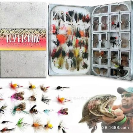 Fiskeflue Julekalender, Fiskeflue Assortert Fluesett, Fiskermannens Kalender for Advent, 2025 Julefiske Julekalender - Perfekt