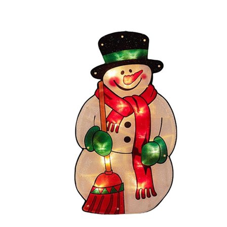 Julehængende Lys til Vinduer med Sugekopskrog LED Dekoration til Dør, Komfur, Væg, Soveværelse (Snemand)