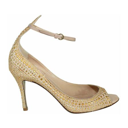 Valentino Vintage, Pre-owned Peep-toe Heels Beige, Dames, Maat:38 EU