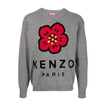 Kenzo, Round-neck Knitwear Grijs, Heren, Maat:XL