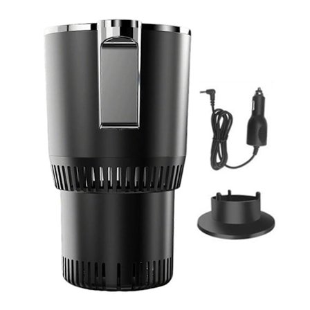 12V Bil Kopholder Køler & Varmer, Smart USB Bærbar Drikkekrus med LCD-display, Perfekt til Road Trips & Daglige Pendler Sort