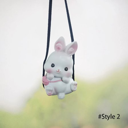 Suloinen auton riippuva pupu simulaatiomalli Söpö auton sisustus Keinuvat eläin hartsi riipus Lahja Autotarvikkeet Sisustus Autokoriste ~05559