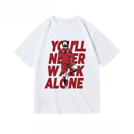 Englannin Valioliiga Football Liverpool Liverpool Salah Painetut vaatteet Puuvilla Pyöreäpääntie Lyhythihainen miesten T-paita