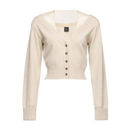 Pinko, Cardigan Biały, Kobieta, Rozmiar: M