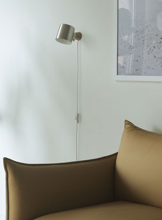 Rise vegglampe m/ledning - børstet stål