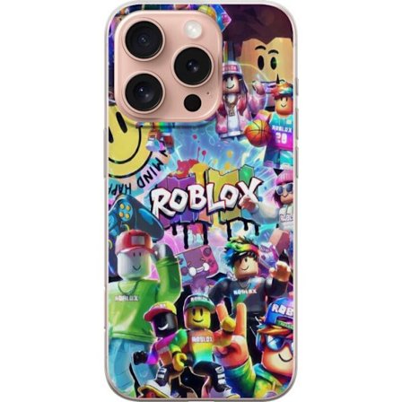 Kompatibelt Mobildeksel til Apple Apple iPhone 16 Pro Stor fargerik Roblox-verden med mange karakterer, energifull spillillustrasjon perfekt for barne