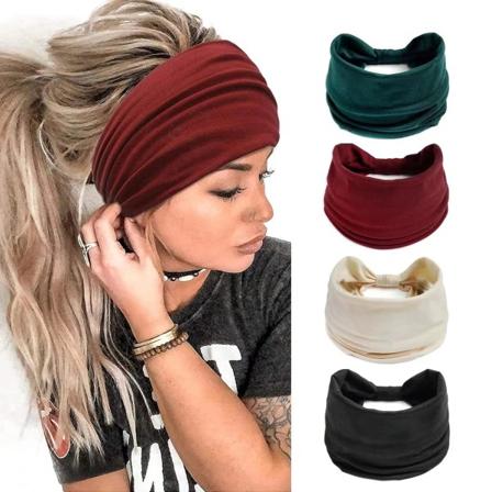 Hodebånd for kvinner, bredt elastisk, mykt, boho, hårbånd med leopardmønster, hårtilbehør, yogasportshårbånd, flerfarget hodebånd for kvinner