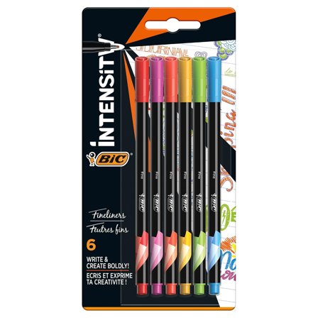 BIC Intensity Fineliner 6er-Set Rainbow Colors