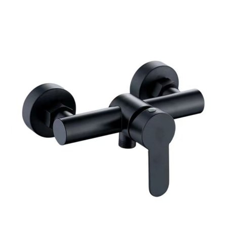 304 Stainless Steel Bathroom Shower Mixer Tap Hot Cold Water - Black, 1pcs