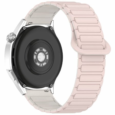Huawei Watch GT 5 Pro 42mm / GT 5 41mm / GT 4 41mm / Garmin Venu 3S / Forerunner 265S Silicone Band 18mm Magnetisk Watch Strap - Lyserød / Stjernelys