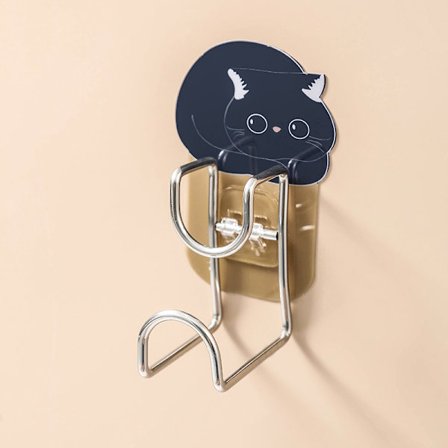 Den svarta katten - Stansfri tvättställshylla Badrumshylla Badrumshylla Rostfritt stål Väggmonterad kruka Toalett Tvättställshylla