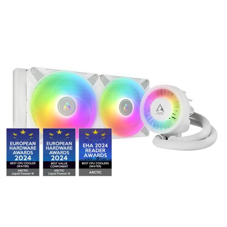Arctic Liquid Freezer III 280 A-RGB, hvit, 2x140mm - støtter bl.a LGA1700, LGA1851 og AM5