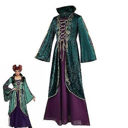 Hokus Pokus Winifred Sanderson Cosplay Kostume Kjole i Fløjl til Kvinder Halloween Karneval Kostumer til Voksne Kvinder S-3xl( M)