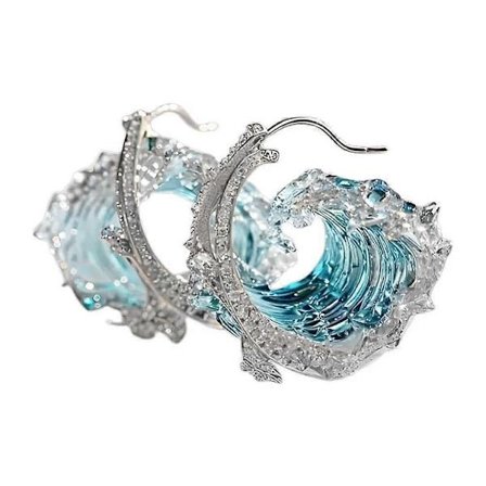 Ocean's Oath Aalto-korusetti, hopeanvärinen kupari, meri-aiheinen kaulakoru, korvakorut, sormus, lahja naisille