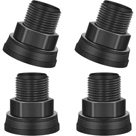 4-pack PVC-genomföring för regntunna 3/4" hane 1/2" hona, dubbelgängad genomföring för vattentank