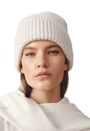Å WOMAN Ribbstickad mössa FIONA Mössor & hattar Vit ONESIZE
