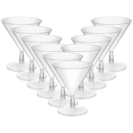 10 stk Plast Cocktailglass Vinglass Champagneglass Martiniglass Whiskyglass