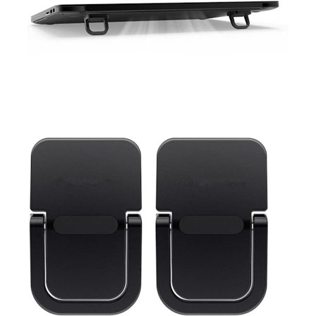 2-pakning Bærbare Skrivebordsstativ Selvklebende Usynlige Laptop Tastaturstativ Laptopstativ Kompatible med Pro Air, Lenovo og Surface (Svart)