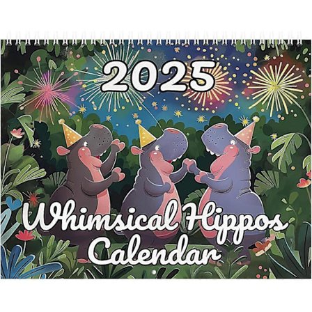 Fantastisk Flodhästkalender 2025, Intressant Flodhästväggkalender 2025