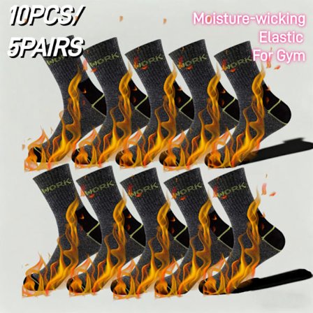 20 stk./10 stk. kraftige, tykke, stødabsorberende og fugttransporterende sportsstrømper til mænd, knæstrømper til efterår og vinter, E [DB]