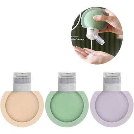 Kannettavat matkapullot leveällä suuaukolla, uudelleentäytettävät silikonipullot matkoille, nestesäiliöt matkoille, leveä suuaukko 3 kpl 60 ml