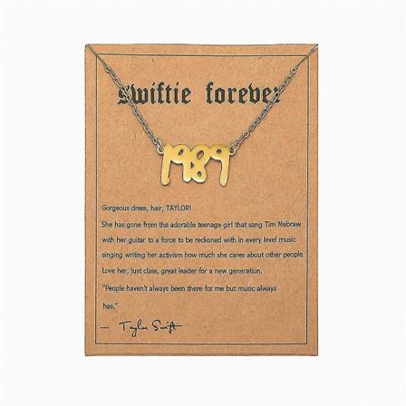 Taylor Swiftin inspiroima kirjekaulakoru riipus naisille Swiftie-korut musiikin ystävän fanien syntymäpäivälahjat 1989