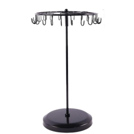 Roterende halskjedeholder Smykkearrangør Displaystativ 13-tommer -svart