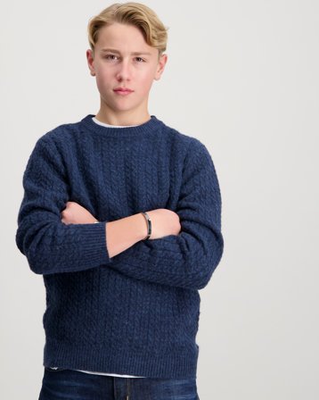 LMTD NLMKAVE LS O-NECK KNIT Blå Genser Gutt - Kids Brand Store