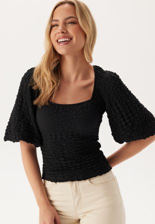 BUBBLEROOM Square Neck Volume Sleeve Top Klær