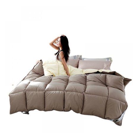 Ultra-myk dundyne for vinterbruk, helårskomfort, vendbar dyne med gåsedunalternativ fyll, lysdesign i 3 farger, drevet