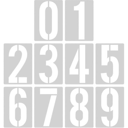 20 cm (8) Store Tal Skabeloner, 0 til 9 Tal Template Plast Genanvendelig Kantsten fg2025031702342