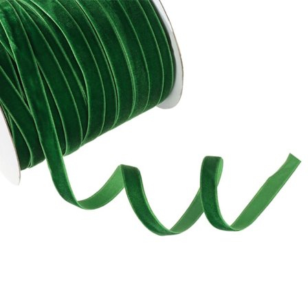 50yards 10mm sammetsband flockande sidengrön green