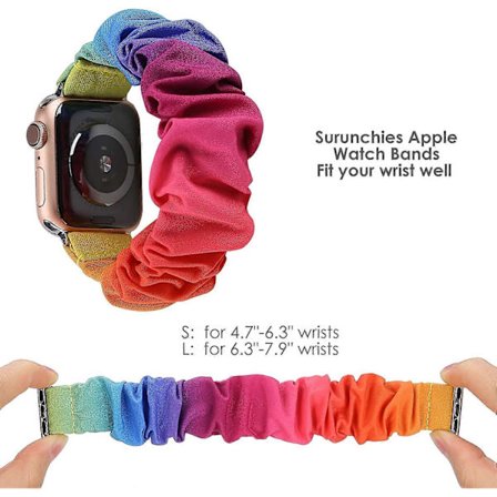 3-pack Kompatibla med Apple Watch Armband Scrunchies 38mm Tyg Mjukt Mönstrat Tryckt Tyg Armband Armband Kvinnor IWatch Elastiska Scrunchy Band 40mm