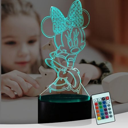 Minnie Mus Mus Fairy 3D LED Nattlampa Mickey Vän Fig