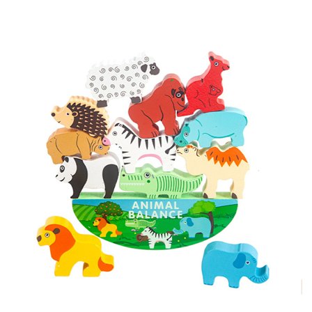 Stablebare Treklosser med Dyr, 13 Deler Montessori Spill, Pedagogisk Balansespill, Bursdagsgave til Barn