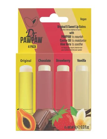 Dr.PawPaw Dr.pawpaw Sweet 4 Pack With Original, Chocolate, Strawberry & Vanilla - Nude - 16 G