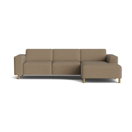 Seam chaiselong sofa, højrevendt - Aurora Mørk Beige - 280x150x78 - Sofa, chaiselong