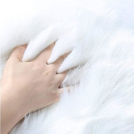 Faux Lammeskinns Saueskinns Teppe 60 X 90 Cm Hvit Sklisikker Faux Lammeskinns Teppe Faux Pels