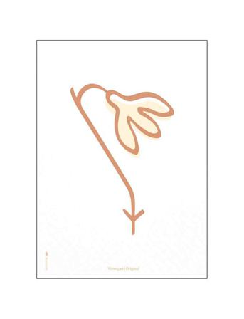 Snowdrop White Home Decoration Posters & Frames Posters Botanical Multi/mønstret Brainchild