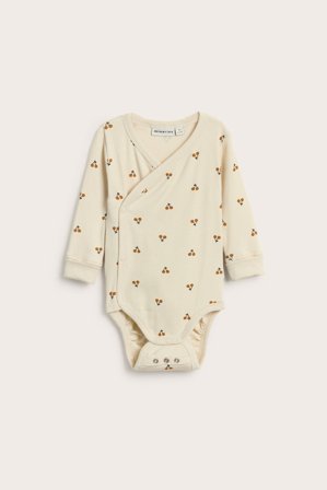Kappahl | Långärmad ribbad babybody | Beige