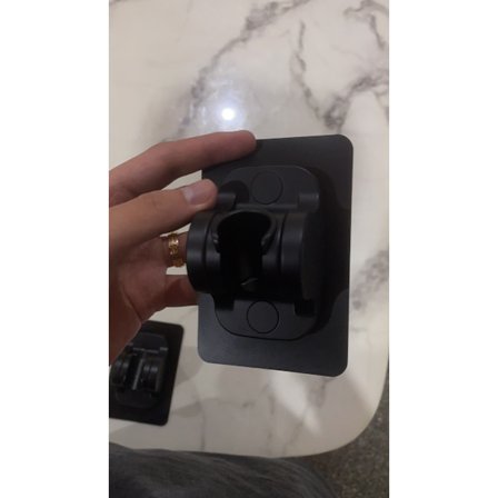 Svart hålfri duschhållare utan spårklistermärken, handhållen