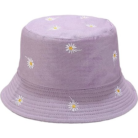 Som sett på TV Blomster Reversibel Bøttehatt Sommer Reise Strand Solhatt Emborider