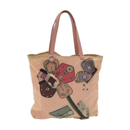 Prada Vintage, Pre-owned Embroidered Tote Roze, Dames, Maat:ONE Size