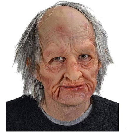 Halloween latexmaske - gammel mand dekor realistisk ansigtsmaske til menneskelig rynke